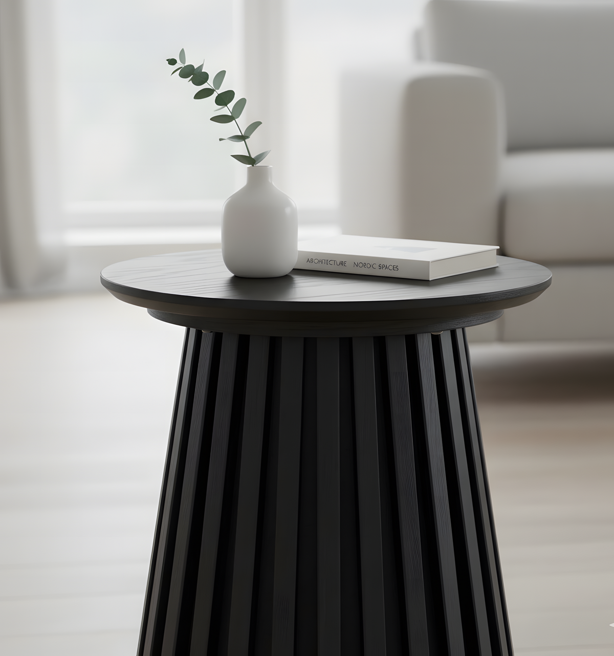 Oslo hjørnebord Ø40 cm i sort