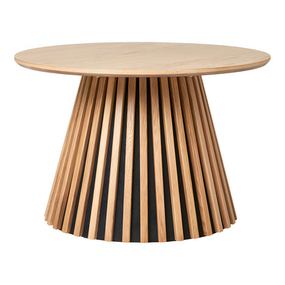 Oslo sofabord Ø70 cm med lamelbase i eg finer