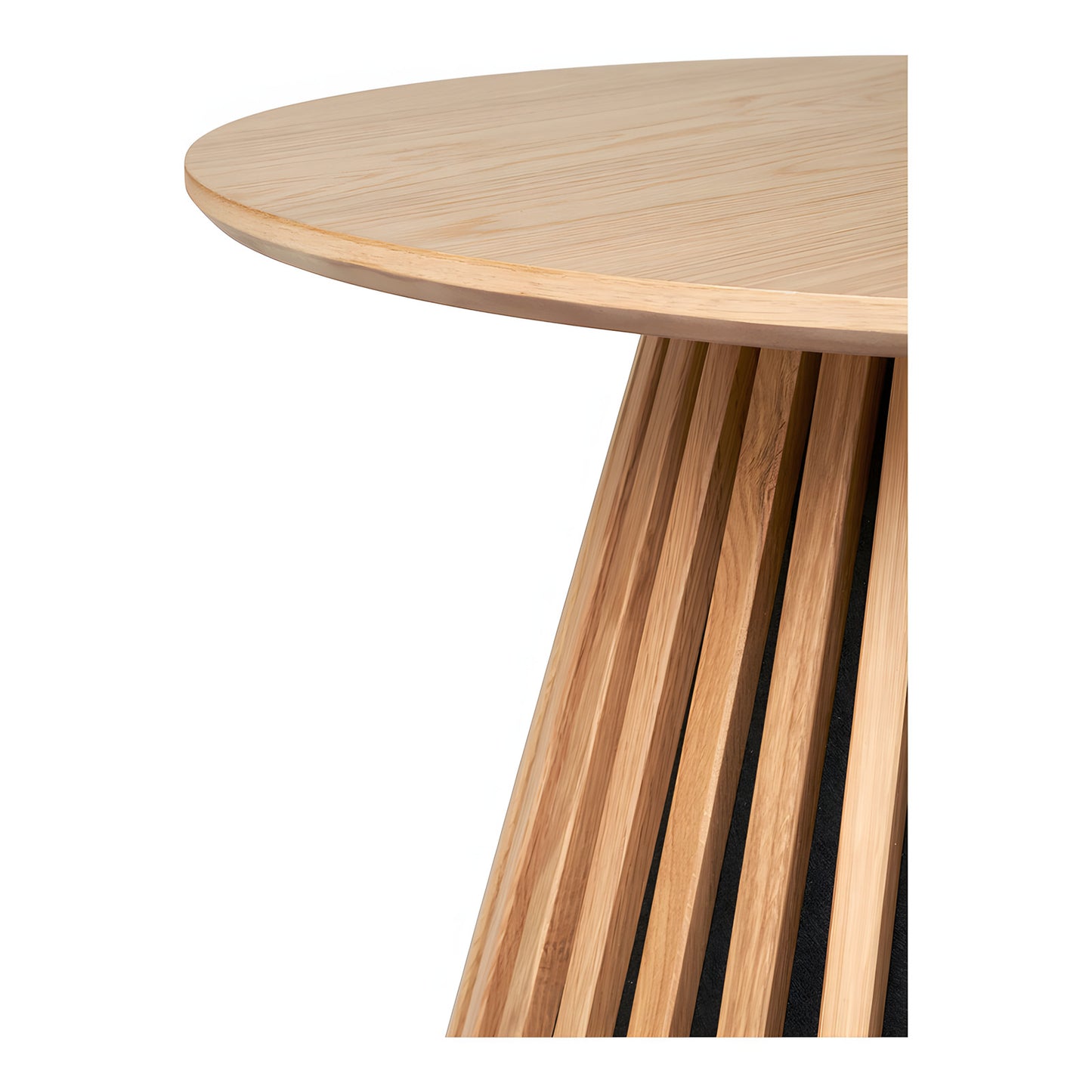 Oslo sofabord Ø70 cm med lamelbase i eg finer