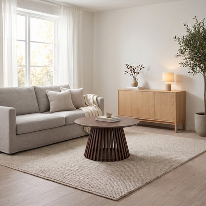London sofabord Ø70 cm med lamelbase