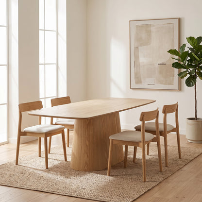 Dijon spisebord 90 x 200 x 76 cm, keramik og askefiner