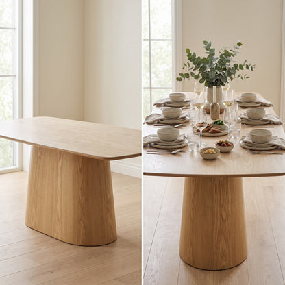 Dijon spisebord 90 x 200 x 76 cm, keramik og askefiner