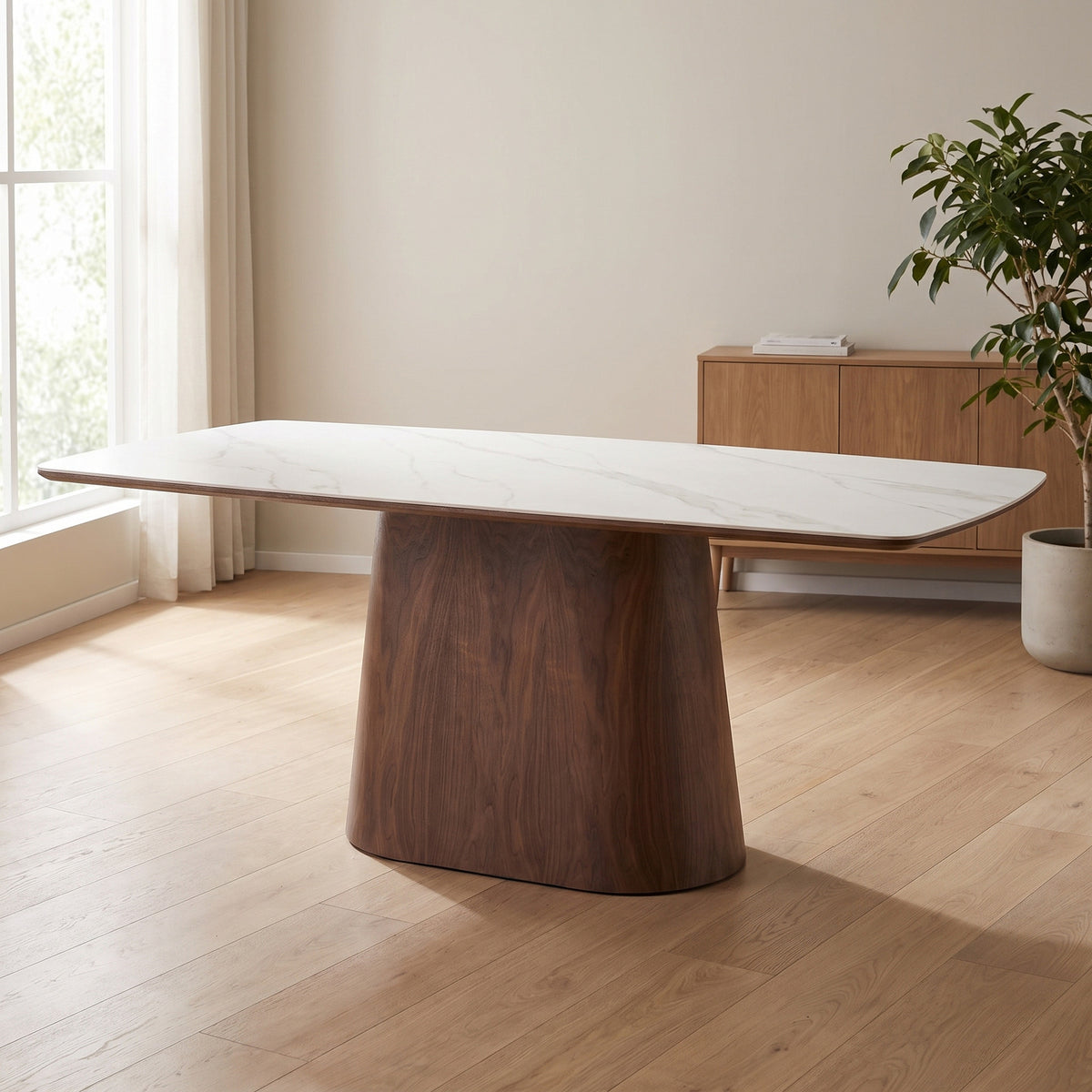 Dijon spisebord 90 x 200 x 76 cm, keramik og askefiner