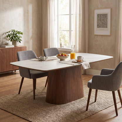 Dijon spisebord 90 x 200 x 76 cm, keramik og askefiner