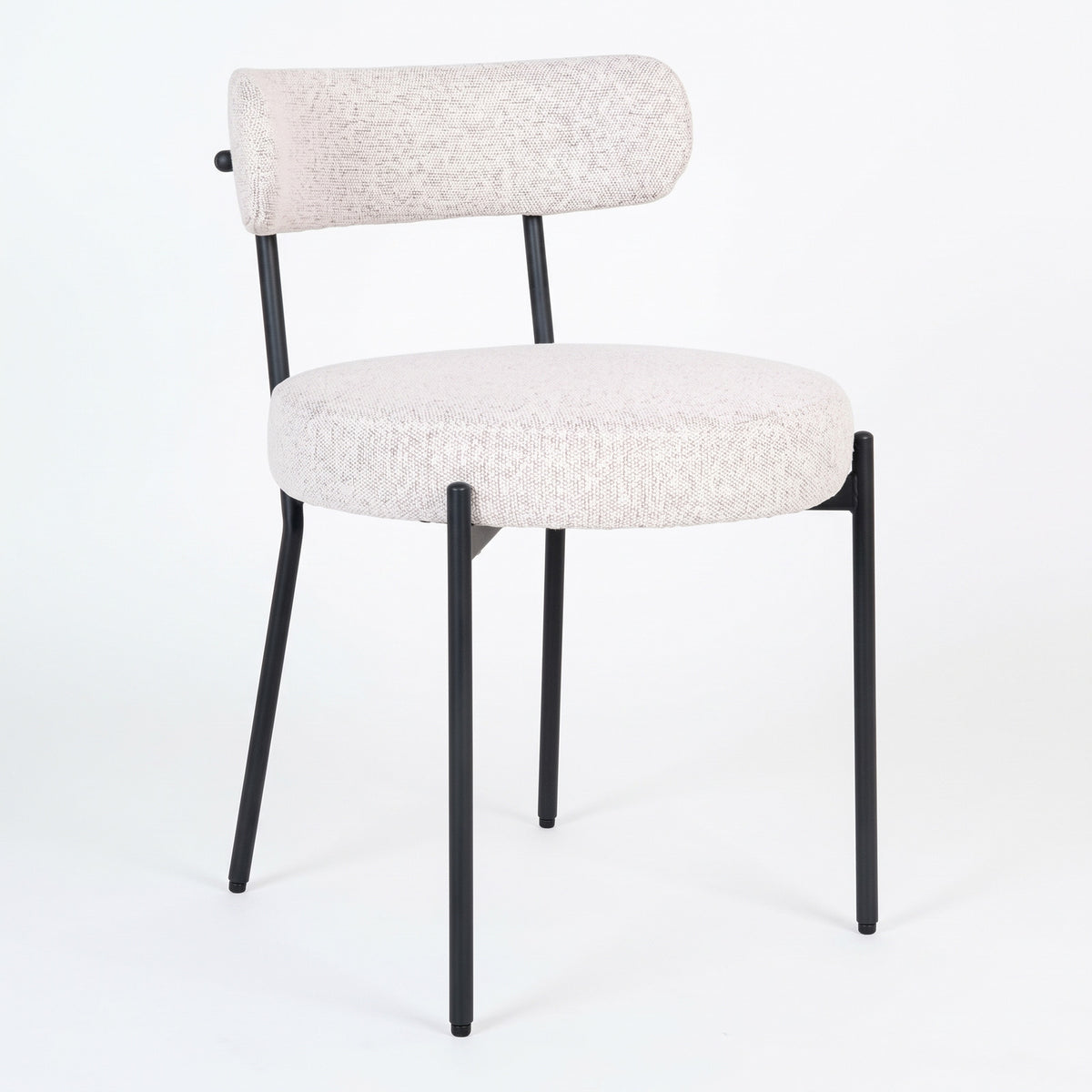 Montpellier spisebordsstole 2-pak med bouclébetræk og stålstel, 49 x 57 x 73 cm