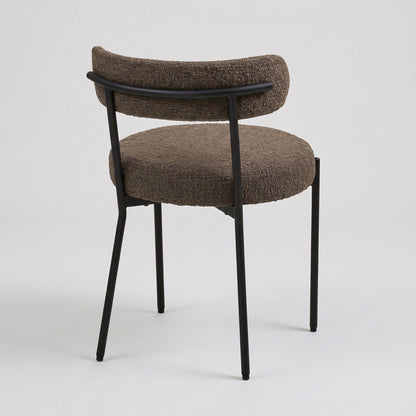 Montpellier spisebordsstole 2-pak med bouclébetræk og stålstel, 49 x 57 x 73 cm