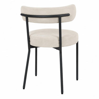 Montpellier spisebordsstole 2-pak med bouclébetræk og stålstel, 49 x 57 x 73 cm