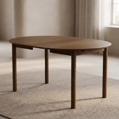 Annecy spisebord Ø120 cm med 2 tillægsplader, op til 220 cm, egefiner