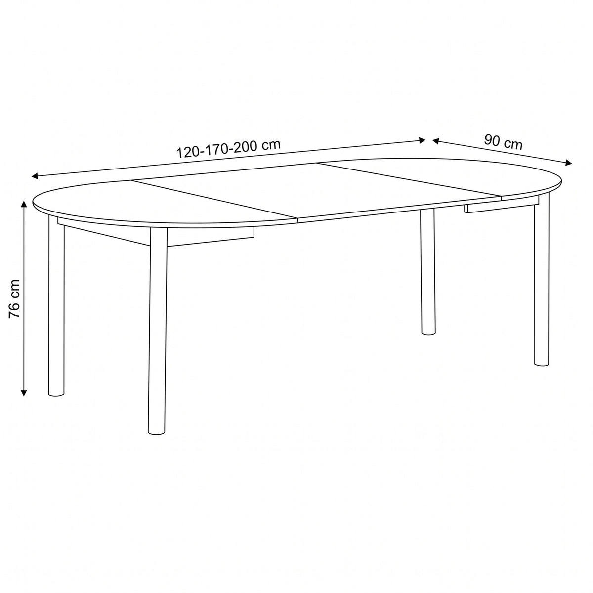 Annecy spisebord Ø120 cm med 2 tillægsplader, op til 220 cm, egefiner