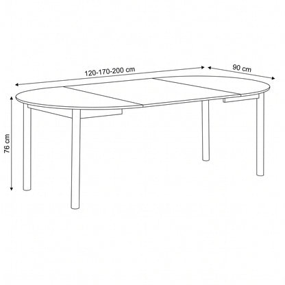 Annecy spisebord Ø120 cm med 2 tillægsplader, op til 220 cm, egefiner