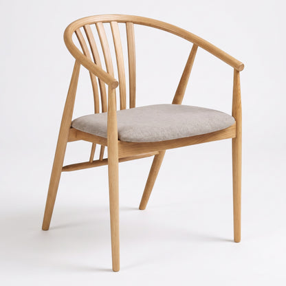 Spisebordsstol Copenhagen med armlæn, eg / sandgrå, 54 x 57 x 78 cm