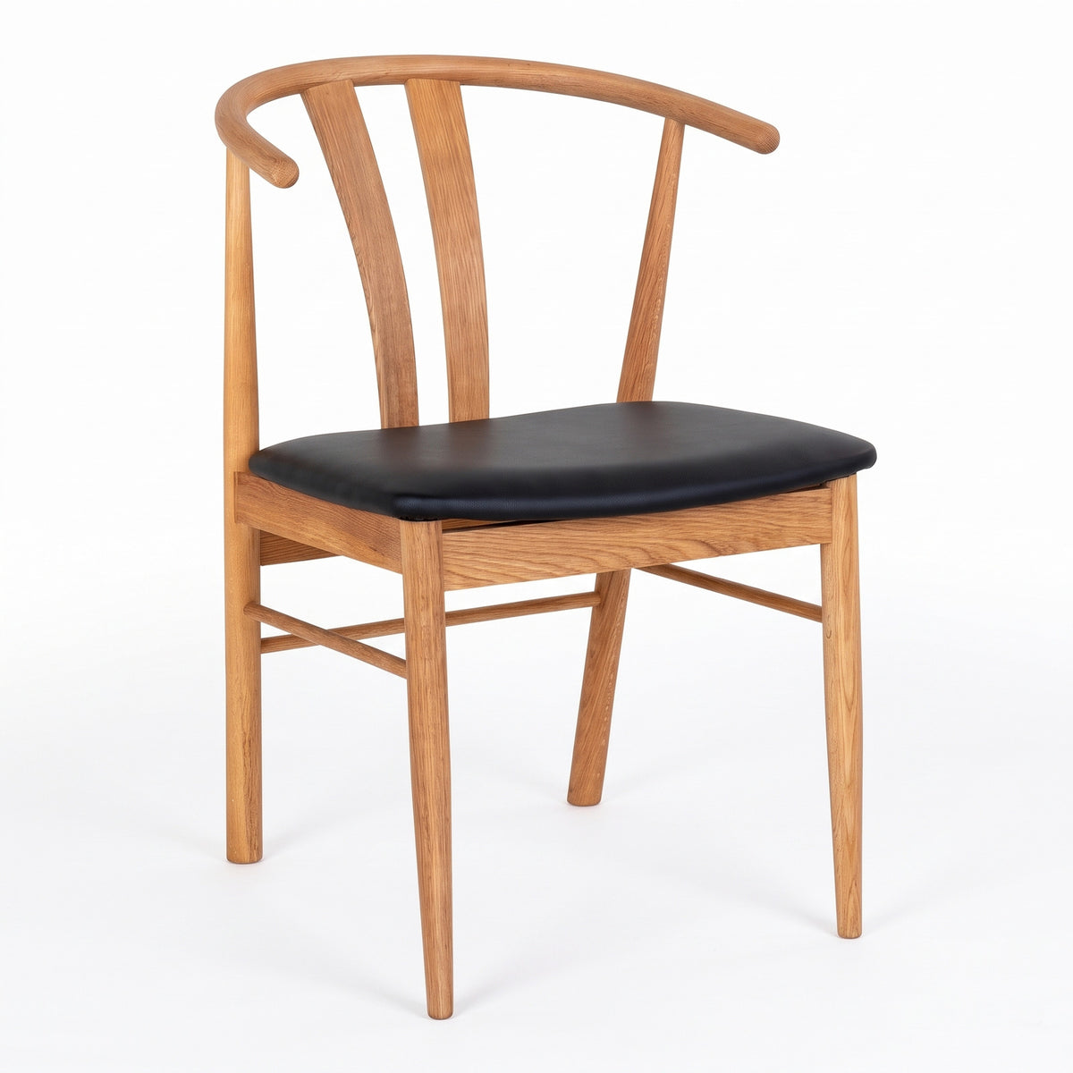Spisebordsstole Aarhus 2-pak med armlæn, eg / sort, 54 x 60 x 77 cm