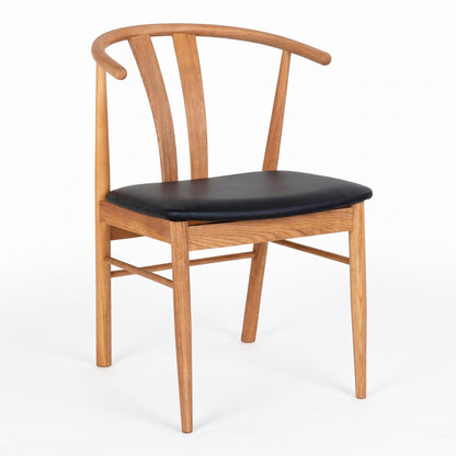 Spisebordsstole Aarhus 2-pak med armlæn, eg / sort, 54 x 60 x 77 cm