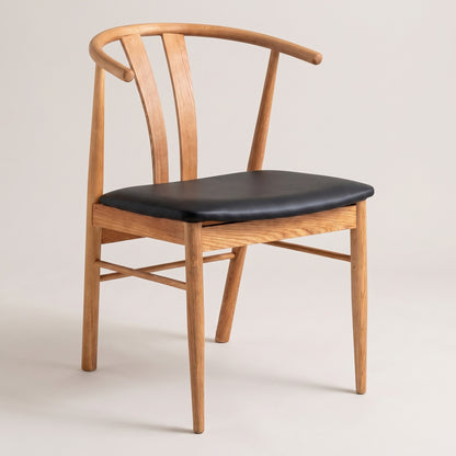 Spisebordsstole Aarhus 2-pak med armlæn, eg / sort, 54 x 60 x 77 cm