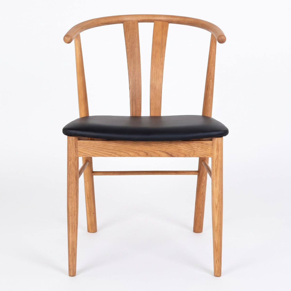 Spisebordsstole Aarhus 2-pak med armlæn, eg / sort, 54 x 60 x 77 cm