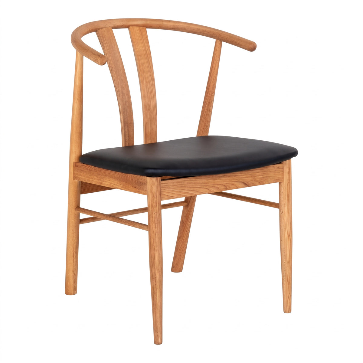 Spisebordsstole Aarhus 2-pak med armlæn, eg / sort, 54 x 60 x 77 cm