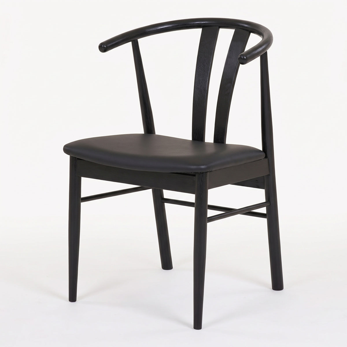 Spisebordsstole Aarhus 2-pak med armlæn, eg / sort, 54 x 60 x 77 cm