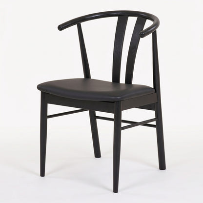 Spisebordsstole Aarhus 2-pak med armlæn, eg / sort, 54 x 60 x 77 cm