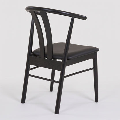 Spisebordsstole Aarhus 2-pak med armlæn, eg / sort, 54 x 60 x 77 cm