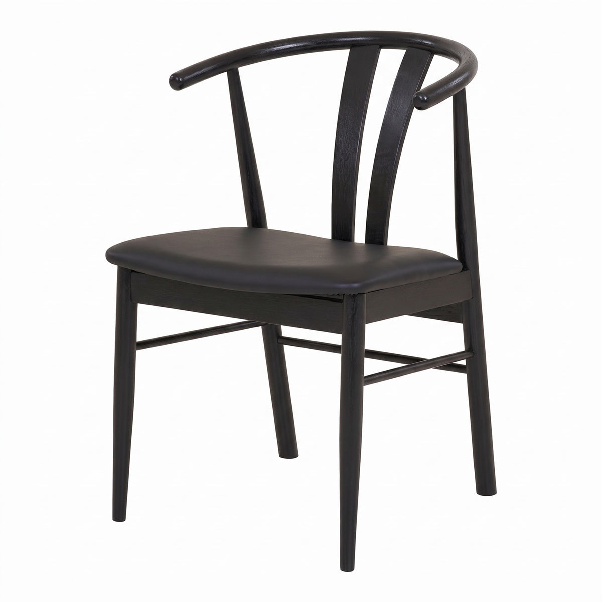 Spisebordsstole Aarhus 2-pak med armlæn, eg / sort, 54 x 60 x 77 cm