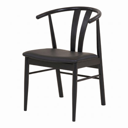 Spisebordsstole Aarhus 2-pak med armlæn, eg / sort, 54 x 60 x 77 cm