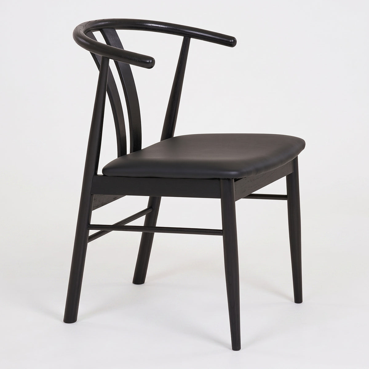 Spisebordsstole Aarhus 2-pak med armlæn, eg / sort, 54 x 60 x 77 cm