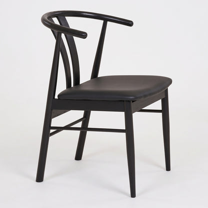 Spisebordsstole Aarhus 2-pak med armlæn, eg / sort, 54 x 60 x 77 cm