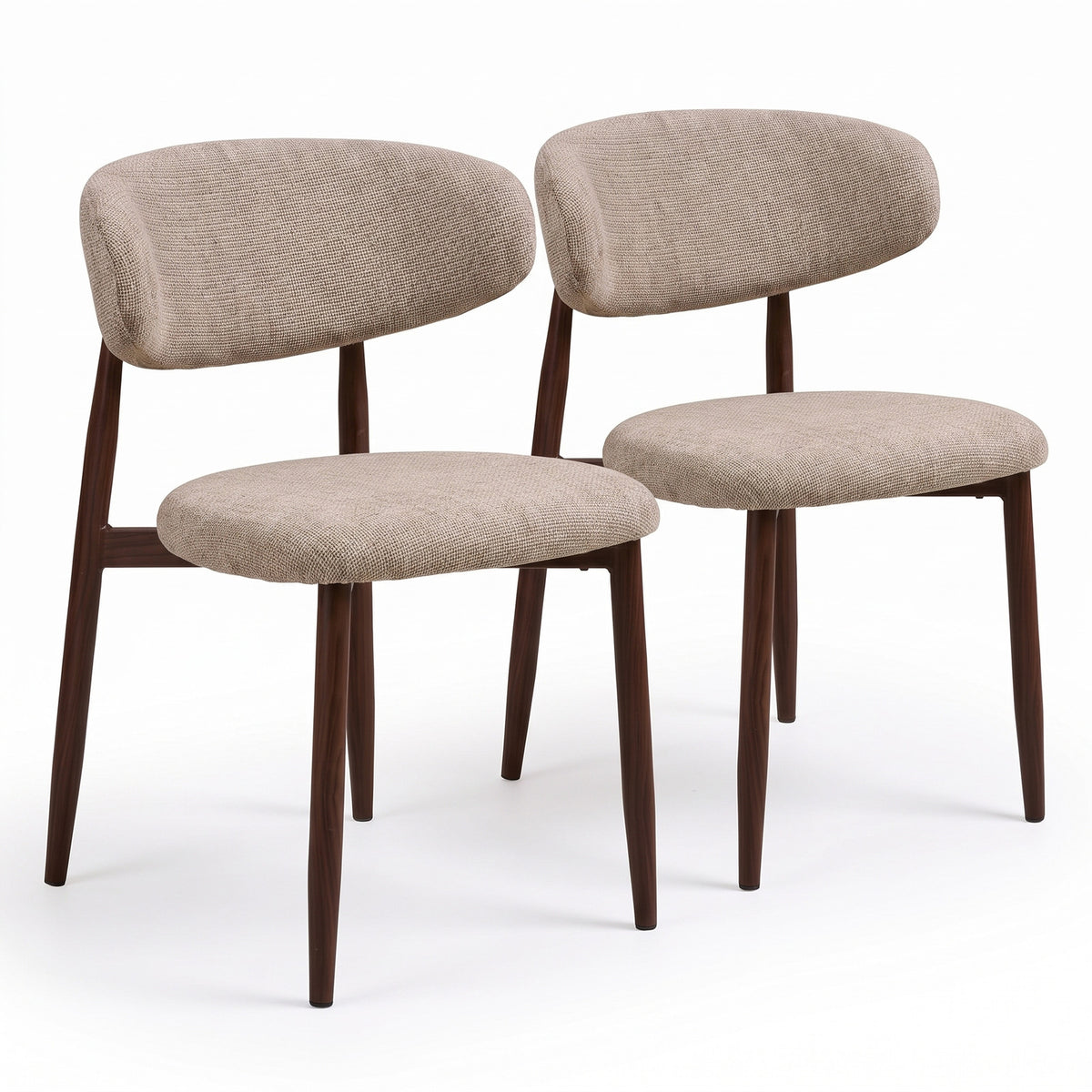 Eindhoven spisebordsstole 2-pak med stofbetræk og metalstel, 52 x 55 x 77 cm