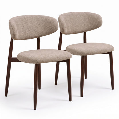 Eindhoven spisebordsstole 2-pak med stofbetræk og metalstel, 52 x 55 x 77 cm