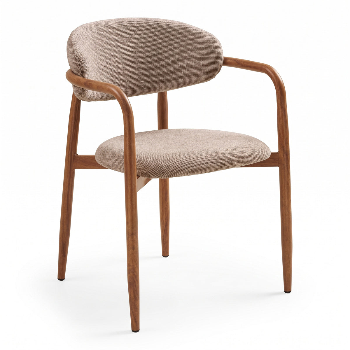 Eindhoven spisebordsstole 2-pak med armlæn med stofbetræk og metalstel, 58 x 56 x 77 cm