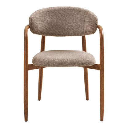 Eindhoven spisebordsstole 2-pak med armlæn med stofbetræk og metalstel, 58 x 56 x 77 cm