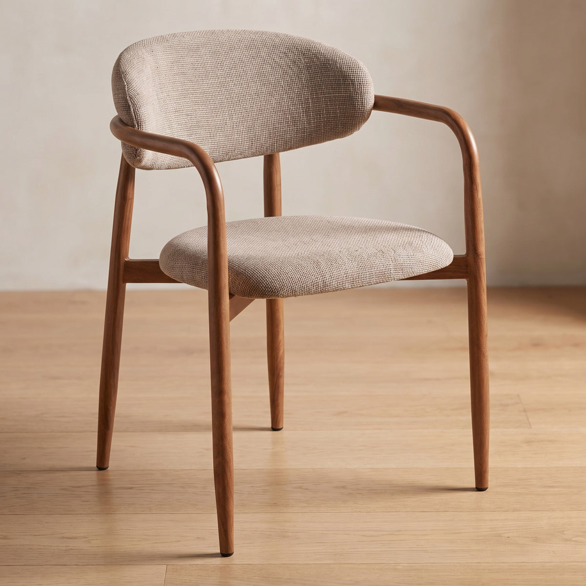 Eindhoven spisebordsstole 2-pak med armlæn med stofbetræk og metalstel, 58 x 56 x 77 cm