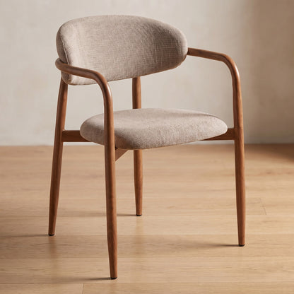Eindhoven spisebordsstole 2-pak med armlæn med stofbetræk og metalstel, 58 x 56 x 77 cm
