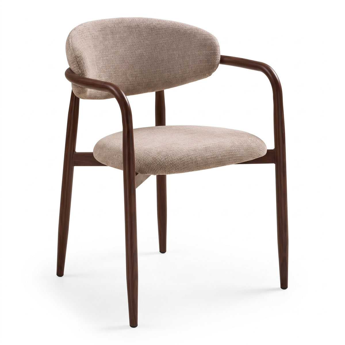 Eindhoven spisebordsstole 2-pak med armlæn med stofbetræk og metalstel, 58 x 56 x 77 cm