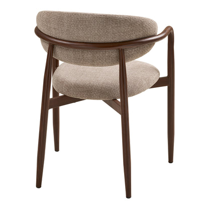 Eindhoven spisebordsstole 2-pak med armlæn med stofbetræk og metalstel, 58 x 56 x 77 cm