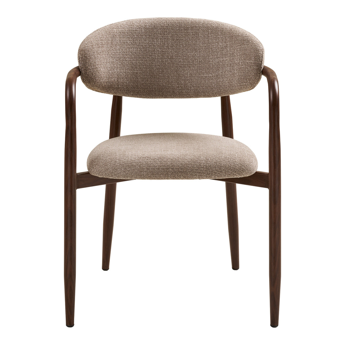 Eindhoven spisebordsstole 2-pak med armlæn med stofbetræk og metalstel, 58 x 56 x 77 cm