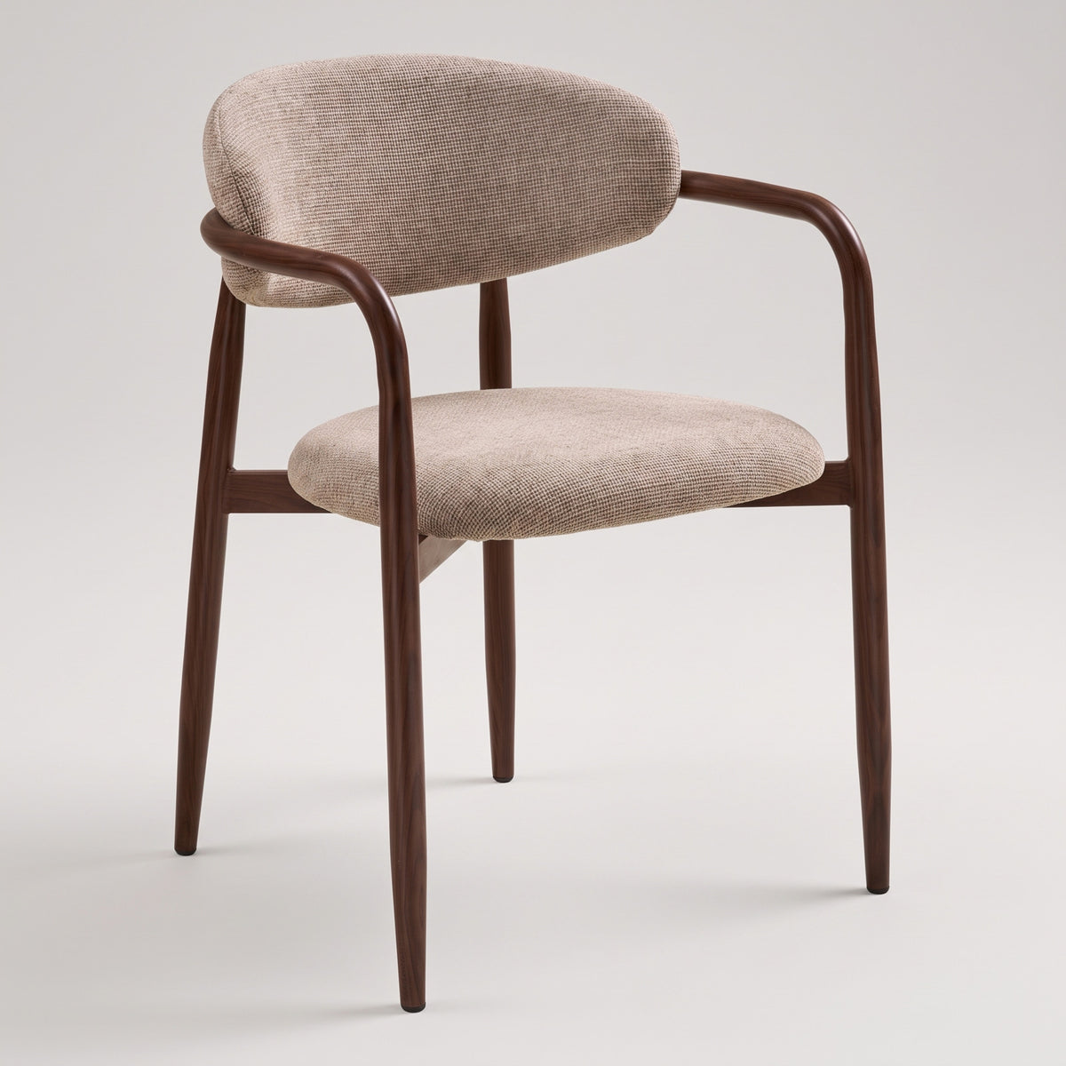 Eindhoven spisebordsstole 2-pak med armlæn med stofbetræk og metalstel, 58 x 56 x 77 cm