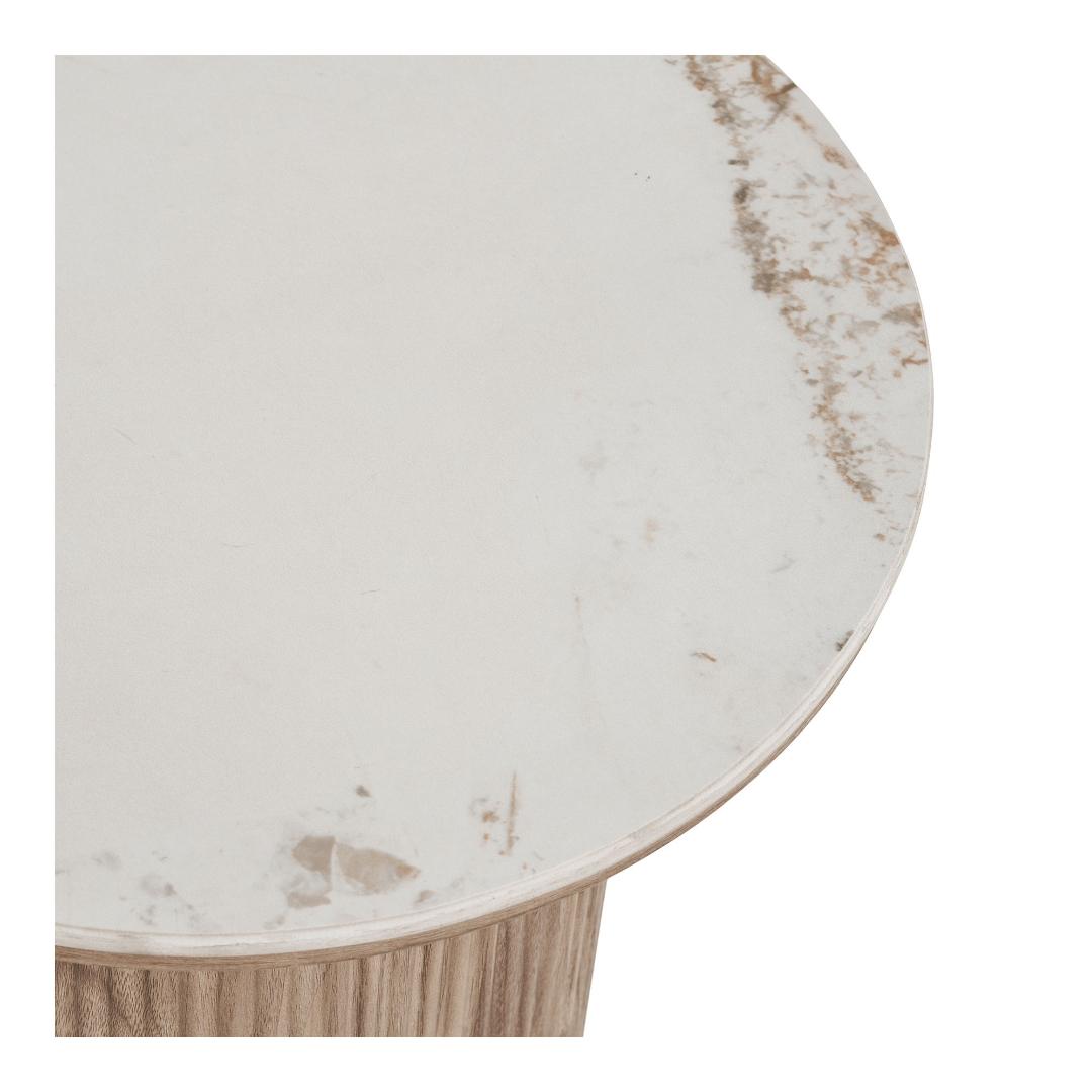 Sidebord Delft i hvid, keramik, MDF, dekorationspapir, træramme, 45 x 45 x 50 cm