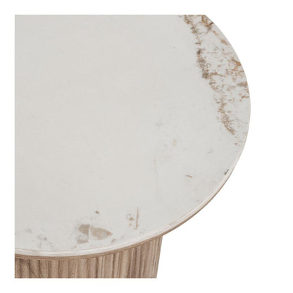 Sidebord Delft i hvid, keramik, MDF, dekorationspapir, træramme, 45 x 45 x 50 cm