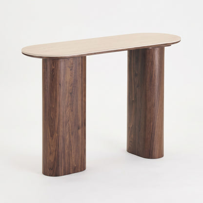 Konsolbord Delft i grå, keramik, MDF, dekorationspapir, træramme, 120 x 40 x 78 cm