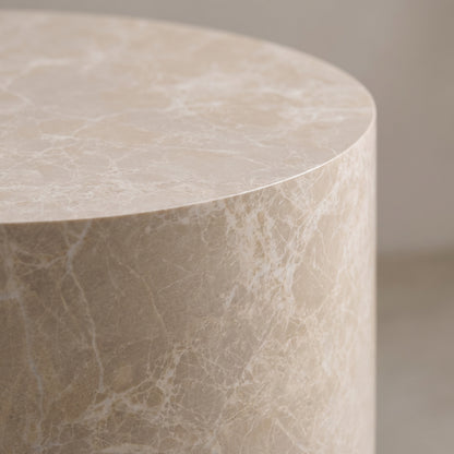 Seoul sofabordssæt med 2 borde i beige marmorlook - 48 x 48 x 40 cm