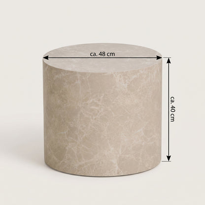 Seoul sofabordssæt med 2 borde i beige marmorlook - 48 x 48 x 40 cm