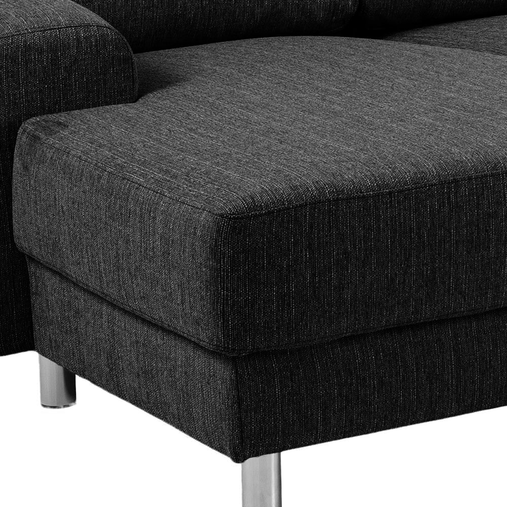 Milano hjørnesofa med chaiselong venstrevendt 287 x 80 cm i antracitgrå