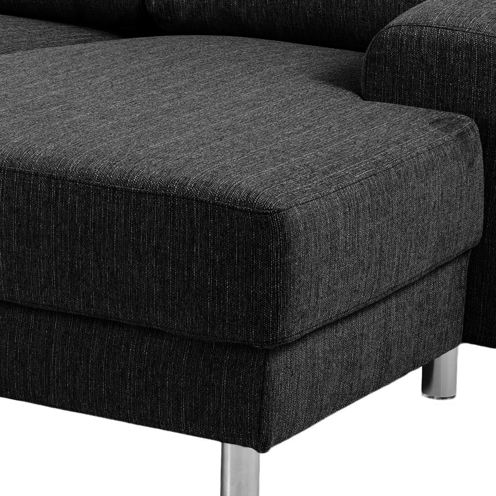 Milano hjørnesofa med chaiselong venstrevendt 287 x 80 cm i antracitgrå
