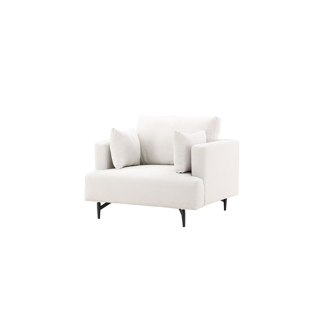Lænestol Lugano, polyester/stof og metal, 104 x 92 x 82 cm