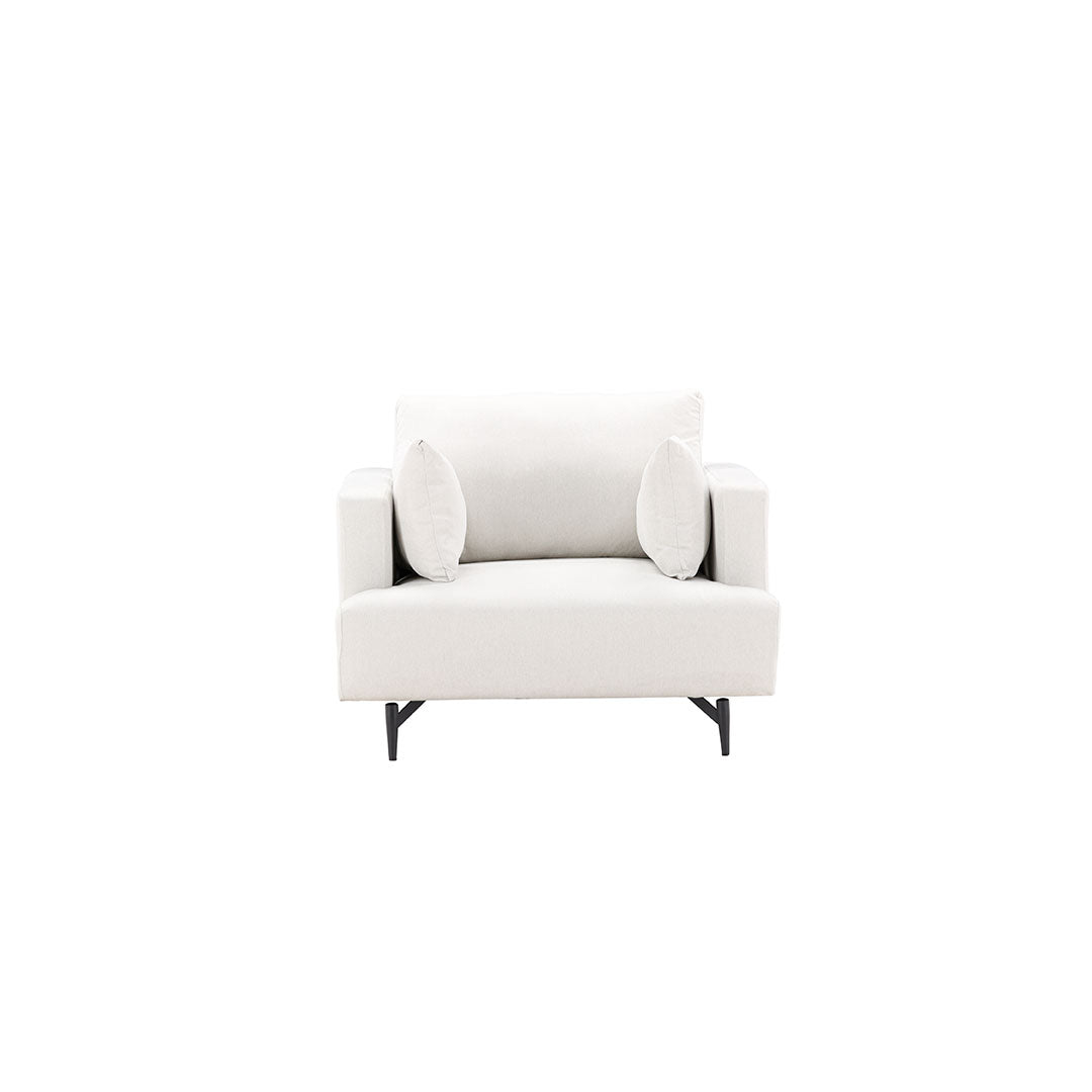 Lænestol Lugano, polyester/stof og metal, 104 x 92 x 82 cm