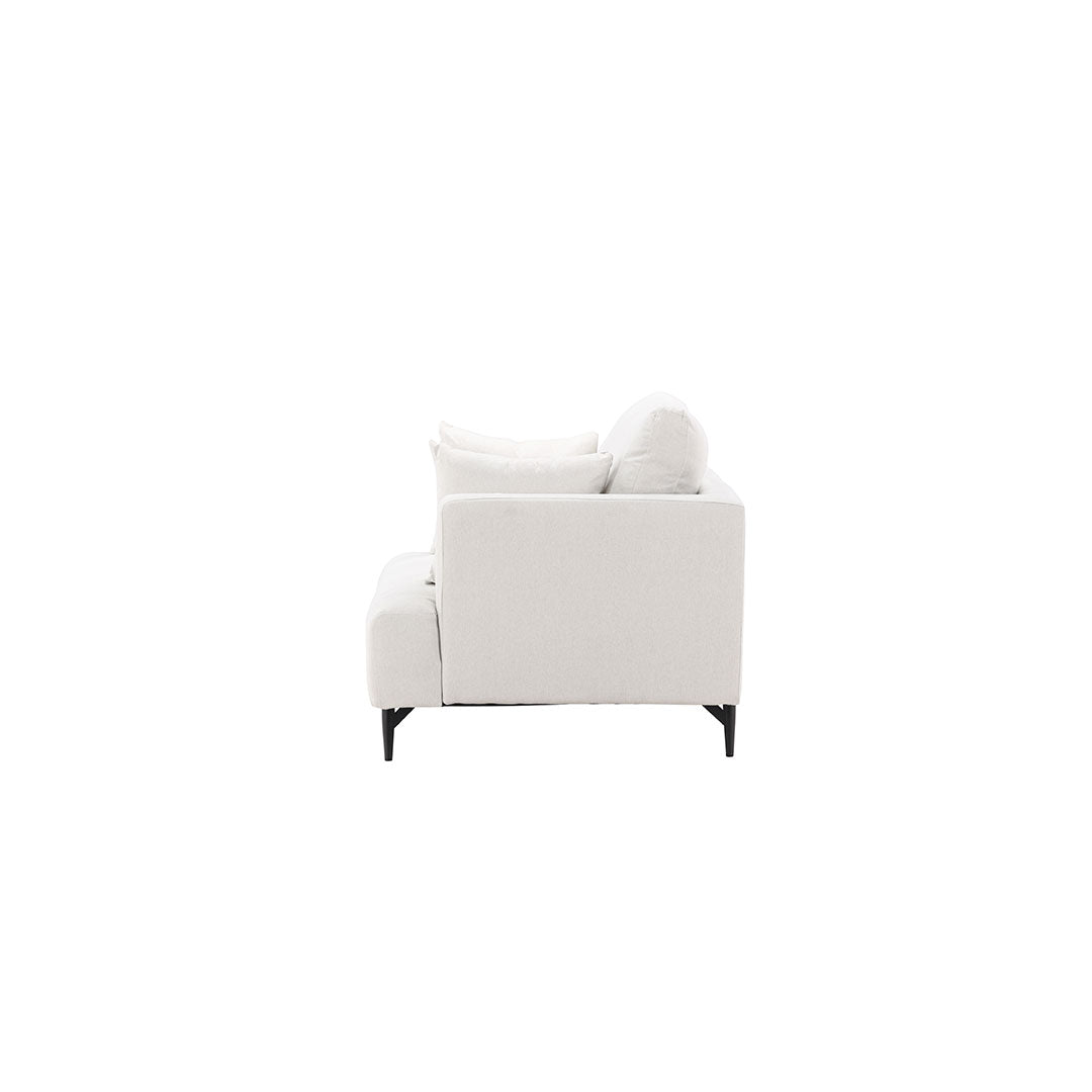 Lænestol Lugano, polyester/stof og metal, 104 x 92 x 82 cm