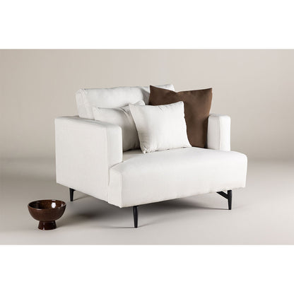 Lænestol Lugano, polyester/stof og metal, 104 x 92 x 82 cm