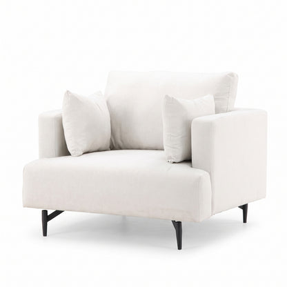 Lænestol Lugano, polyester/stof og metal, 104 x 92 x 82 cm