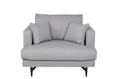 Lænestol Lugano, polyester/stof og metal, 104 x 92 x 82 cm